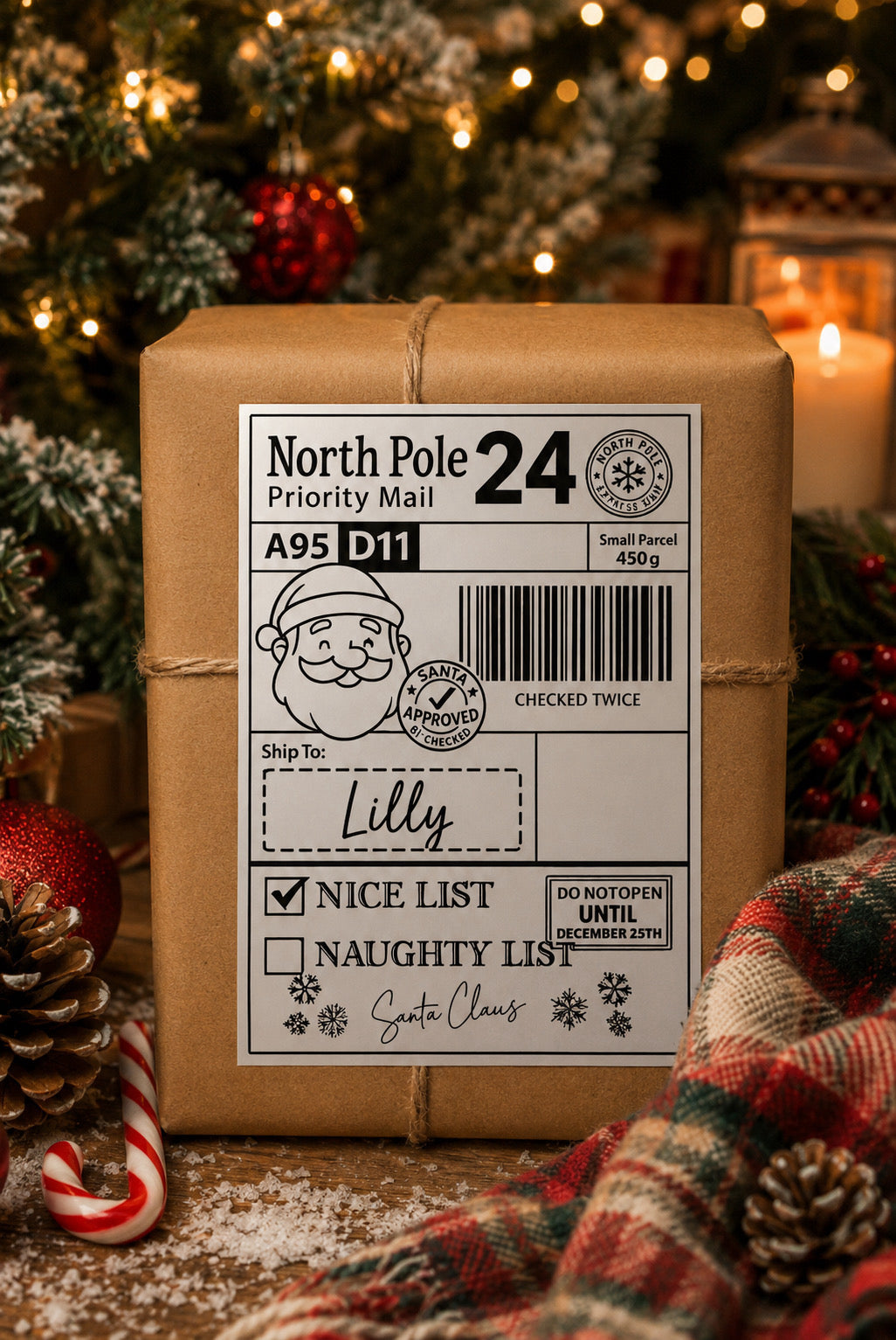 Personalised Santa Shipping Labels | North Pole Christmas Gift Labels