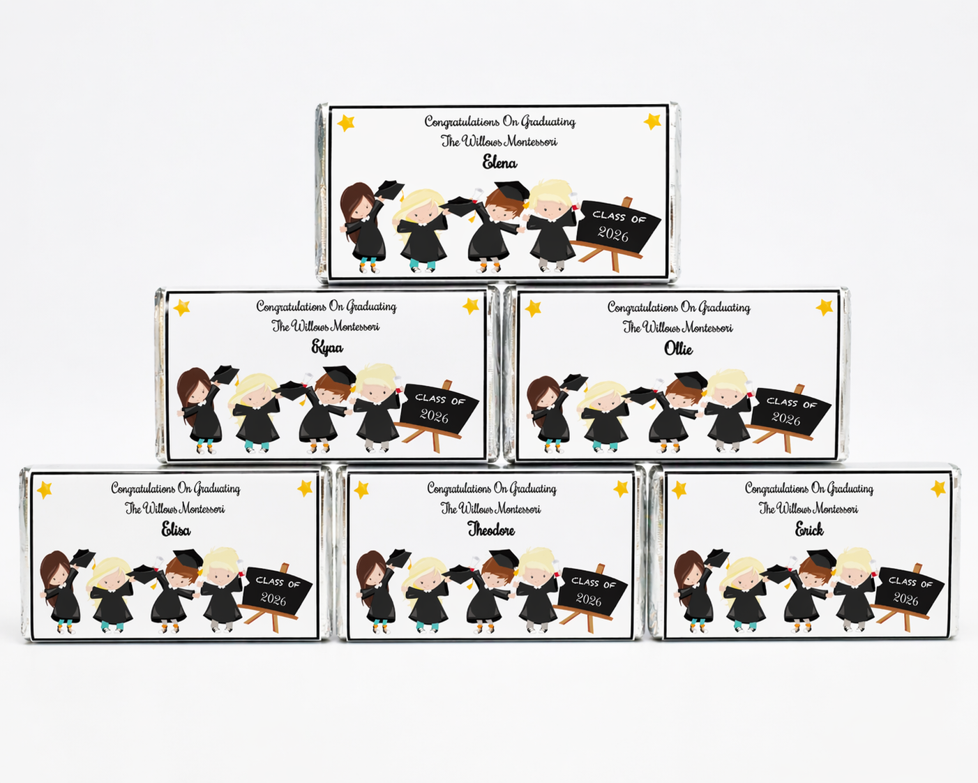Personalised Graduation Bars (Pack of 10)