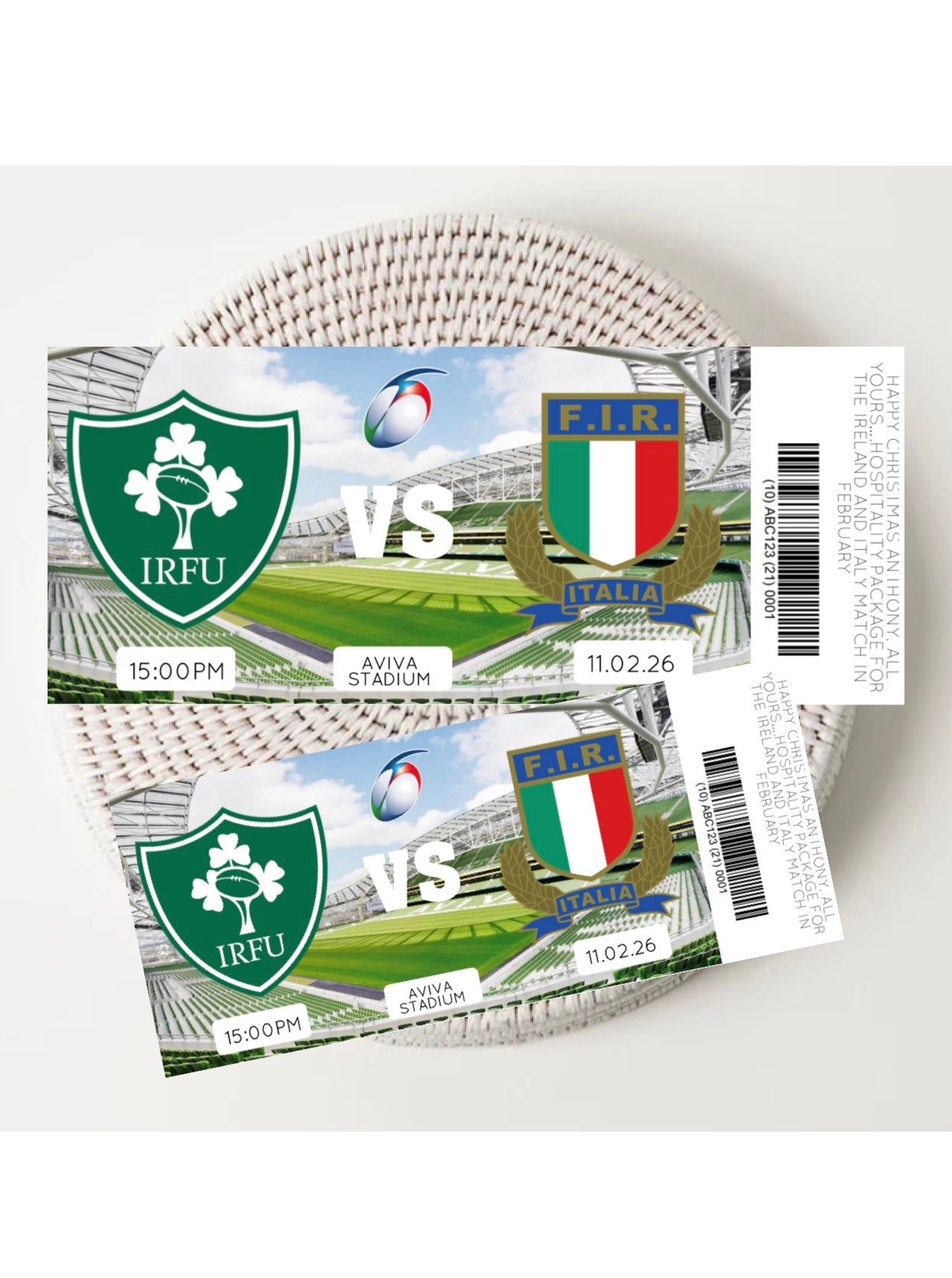 Personalised Rugby Ticket