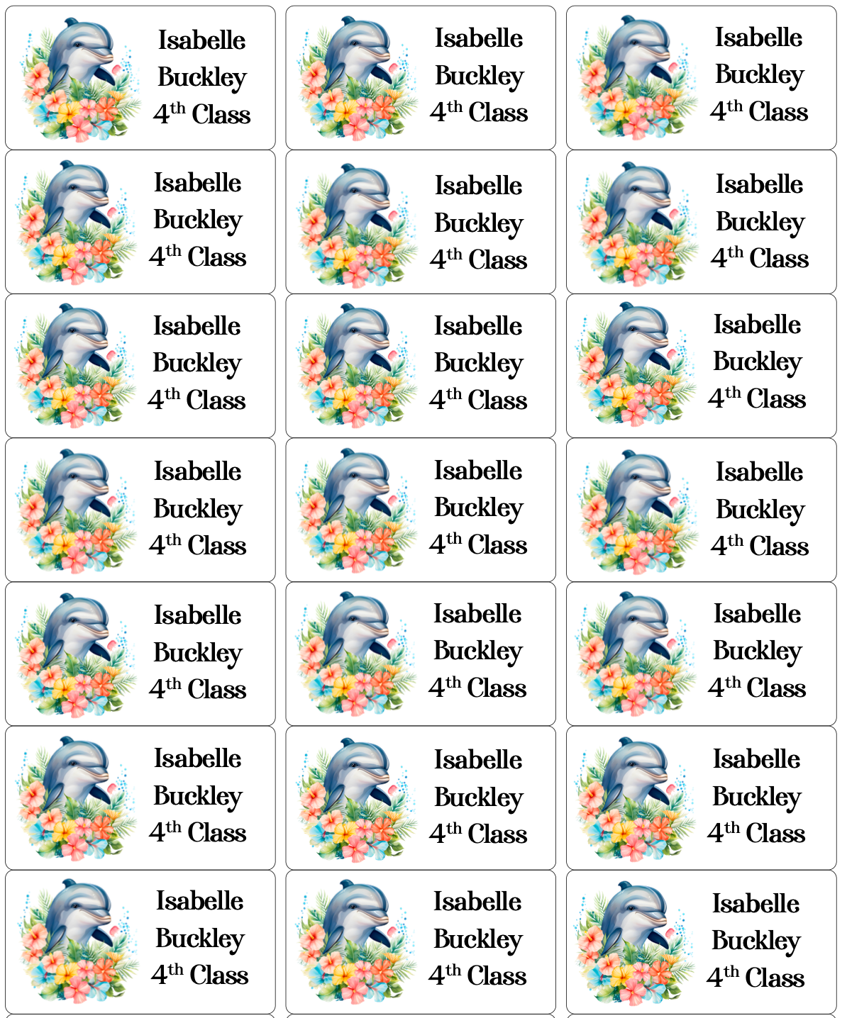 Personalised Back To School Book Stickers