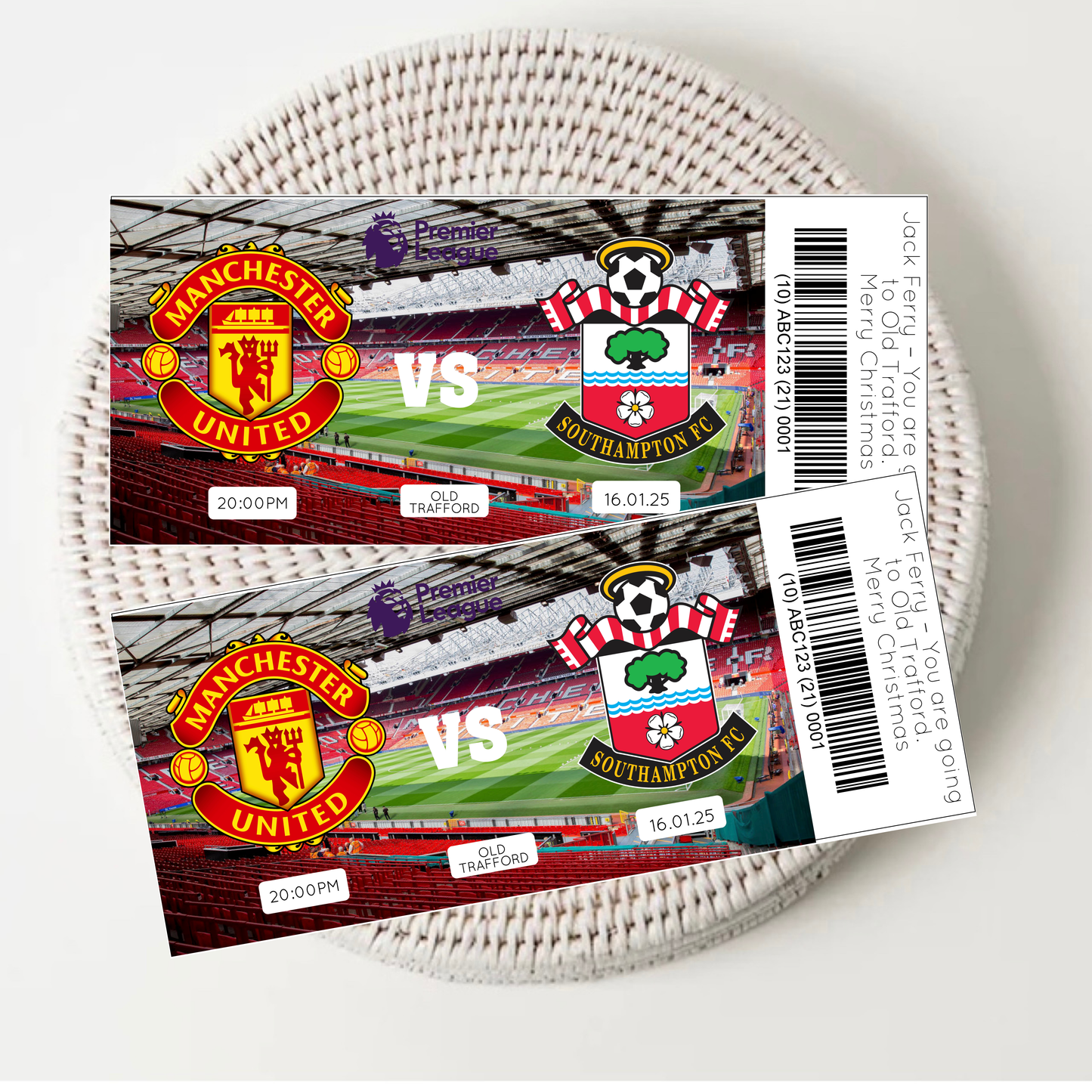 Personalised Football Match Tickets