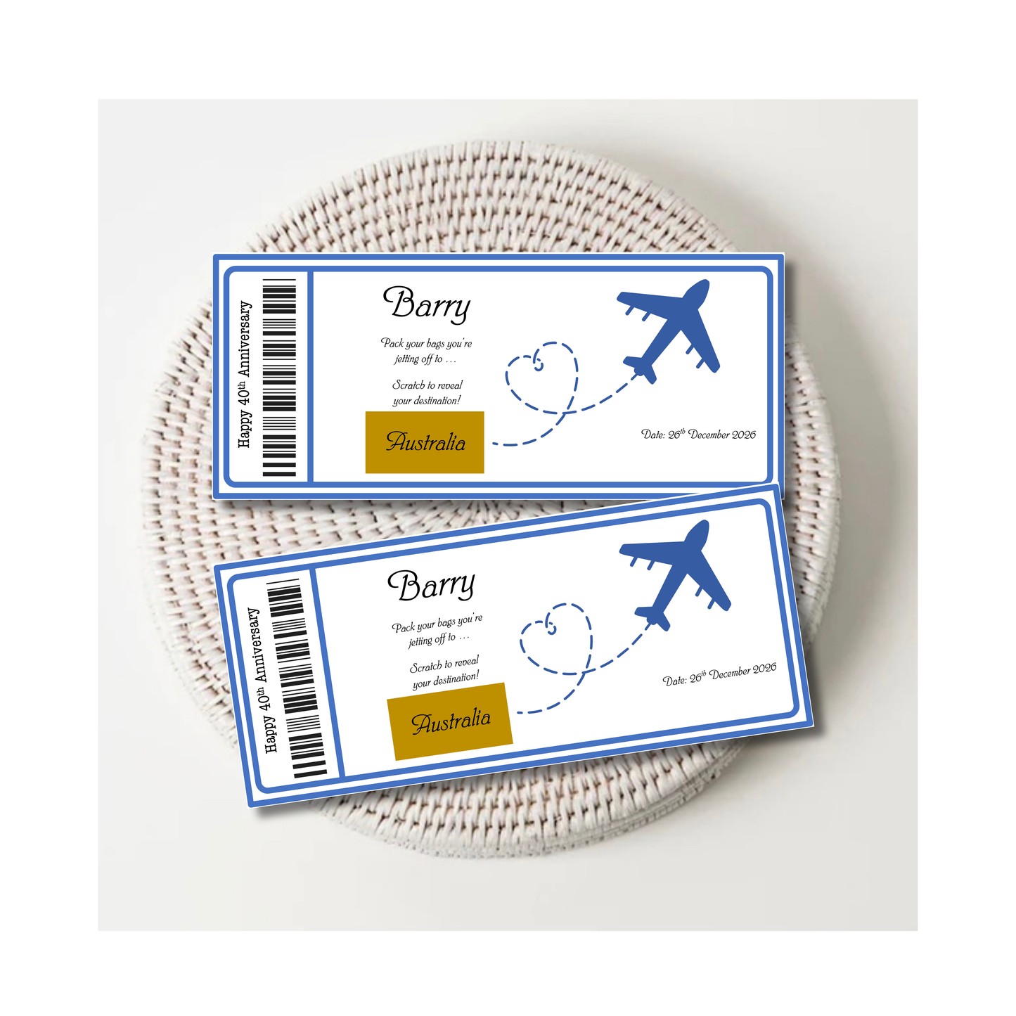 Personalised Scratch To Reveal Tickets