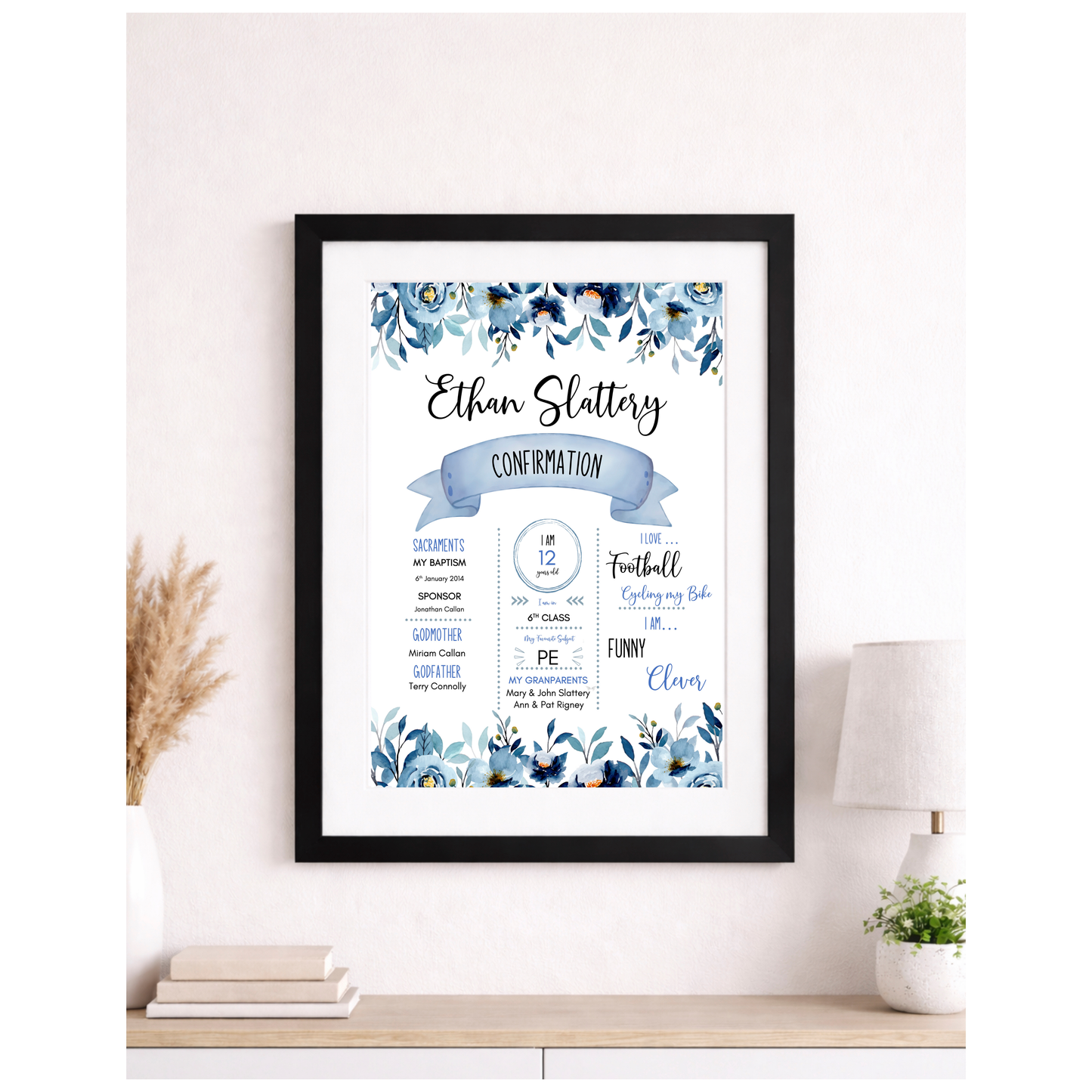 Personalised Communion or Confirmation Milestone Print