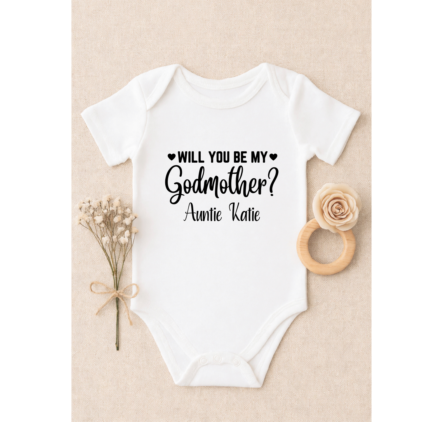 Personalised Godmother and Godfather Baby Vest