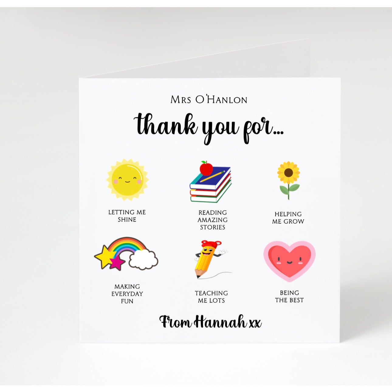 Personalised Teacher Cards