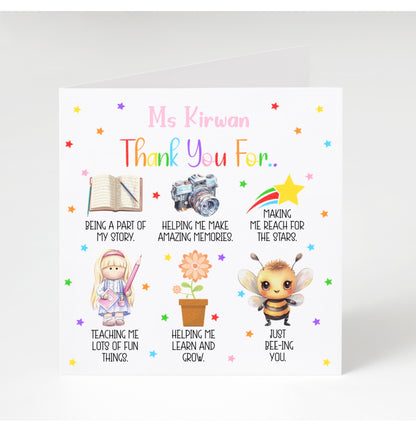 Personalised Teacher Cards