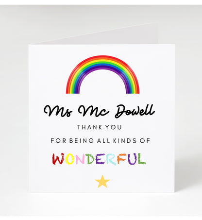 Personalised Teacher Cards