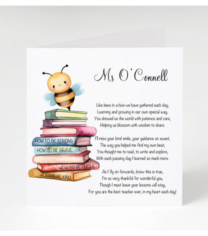 Personalised Teacher Cards