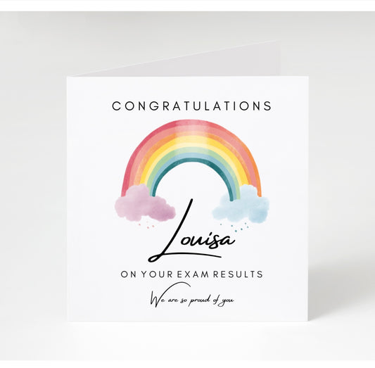 Personalised Exam Results Cards