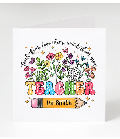 Personalised Teacher Cards