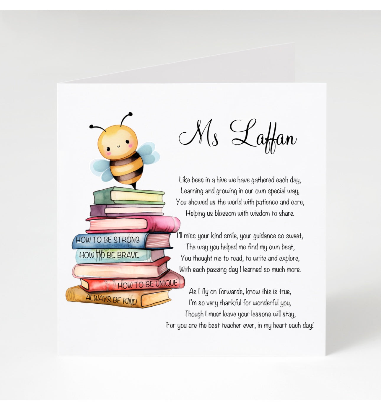 Personalised Teacher Cards