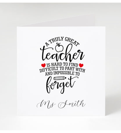Personalised Teacher Cards