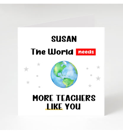 Personalised Teacher Cards