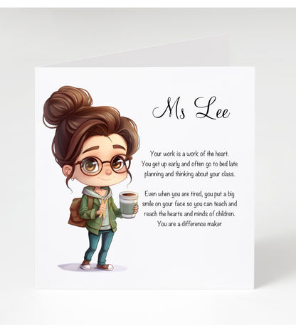 Personalised Teacher Cards