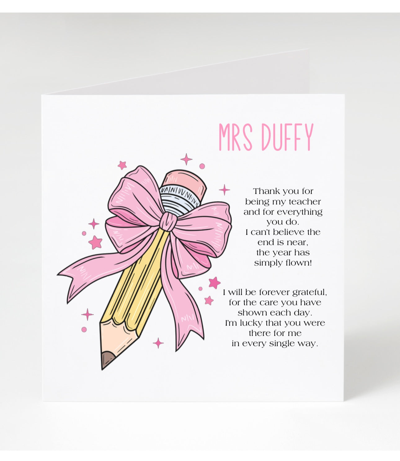 Personalised Teacher Cards