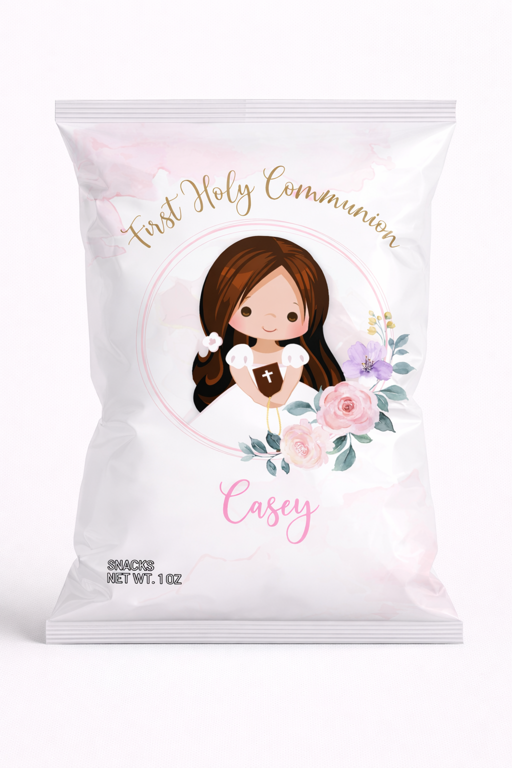 Personalised Communion Girls Crisp/Chip Bags (Pack of 10)