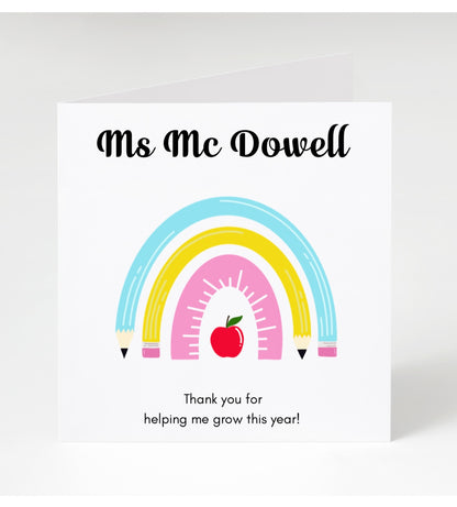 Personalised Teacher Cards
