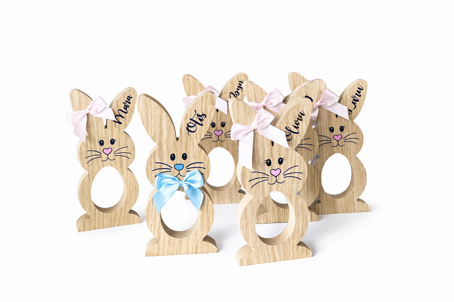 Personalised Oak Veneer Kinder Bunnies