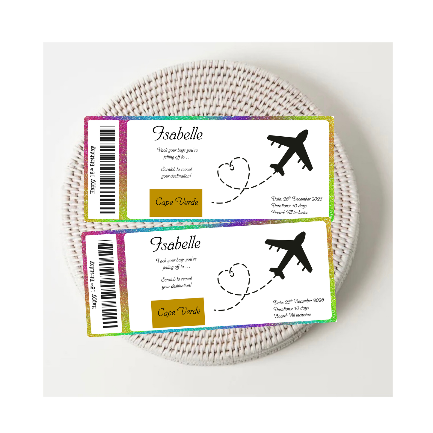 Personalised Scratch To Reveal Tickets