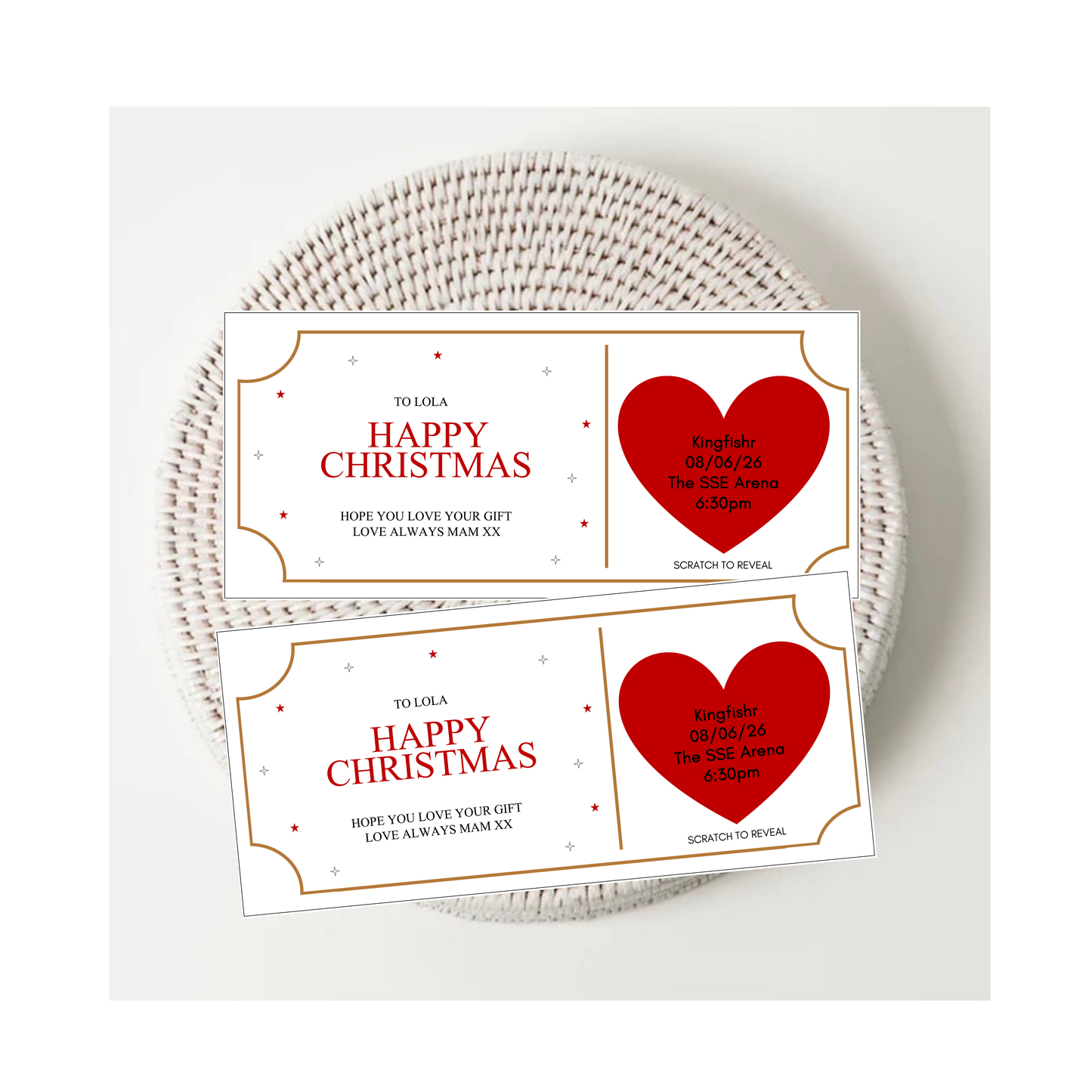 Personalised Scratch To Reveal Tickets