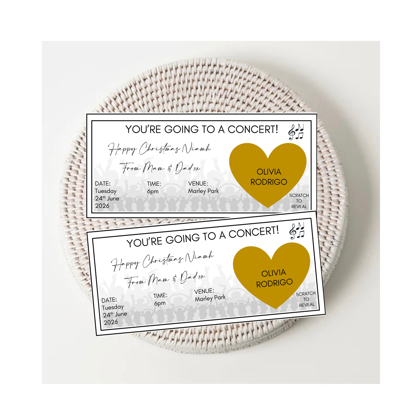 Personalised Scratch To Reveal Tickets