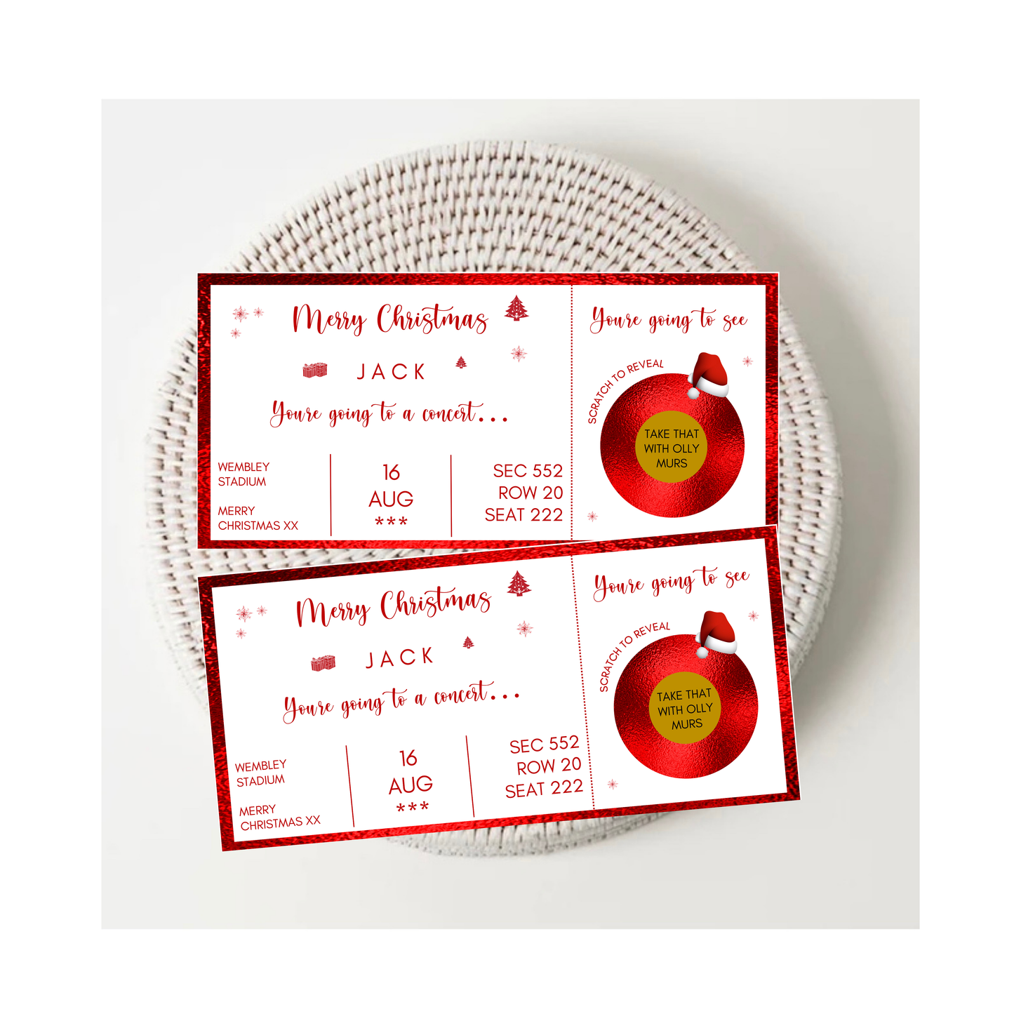 Personalised Scratch To Reveal Tickets