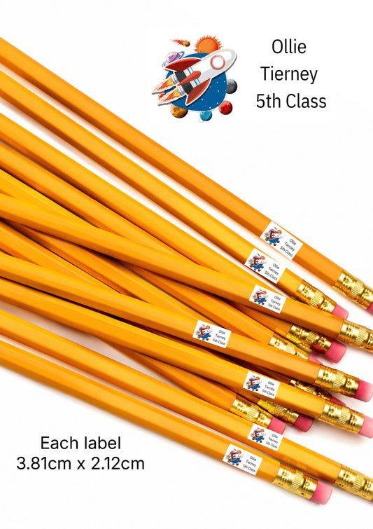 Personalised Back To School Pencil Stickers