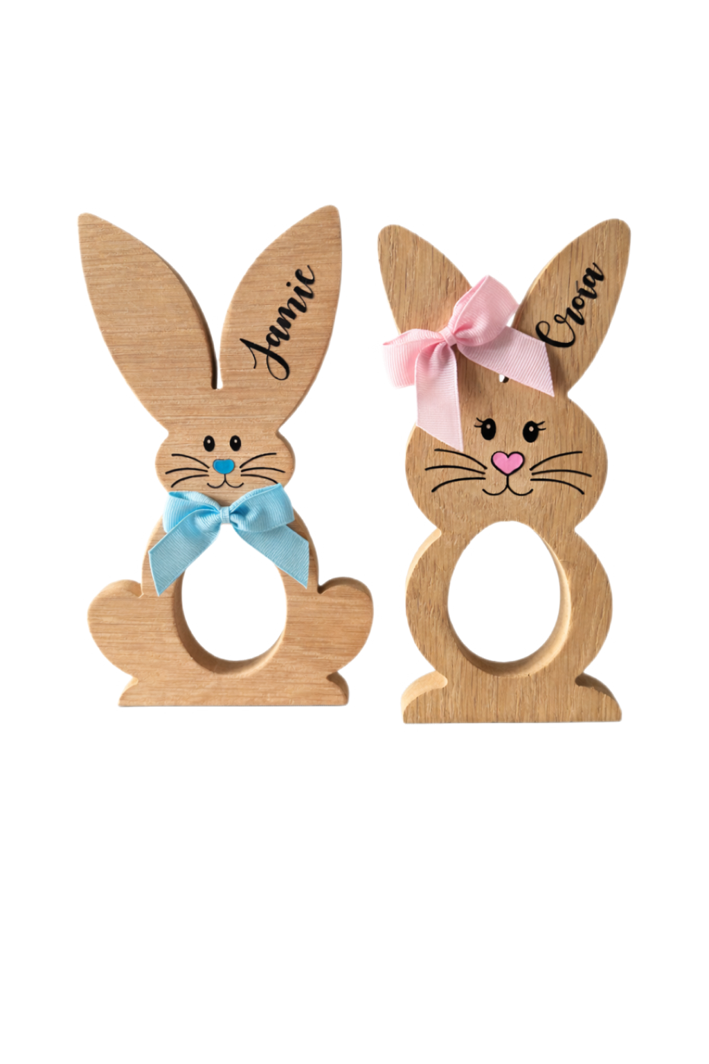 Personalised Oak Veneer Kinder Bunnies
