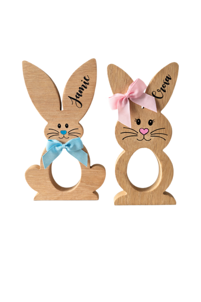 Personalised Oak Veneer Kinder Bunnies