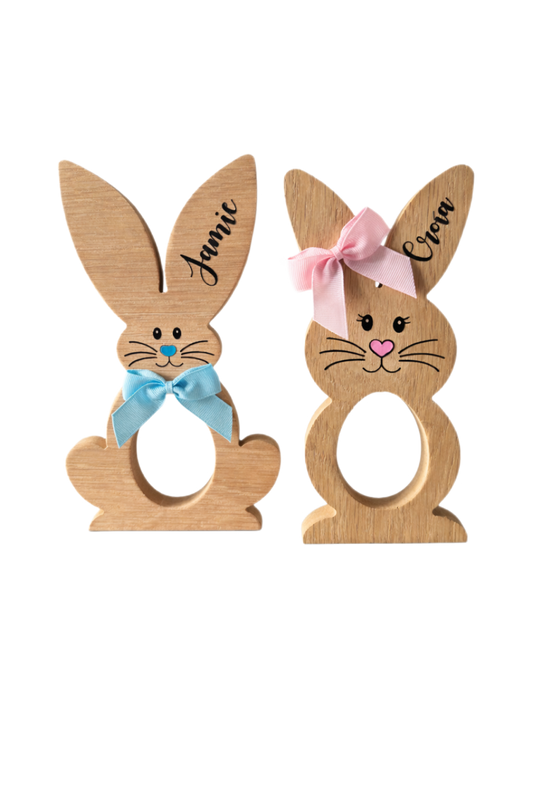 Personalised Oak Veneer Kinder Bunnies