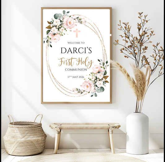 Personalised Welcome To My First Holy Communion Print