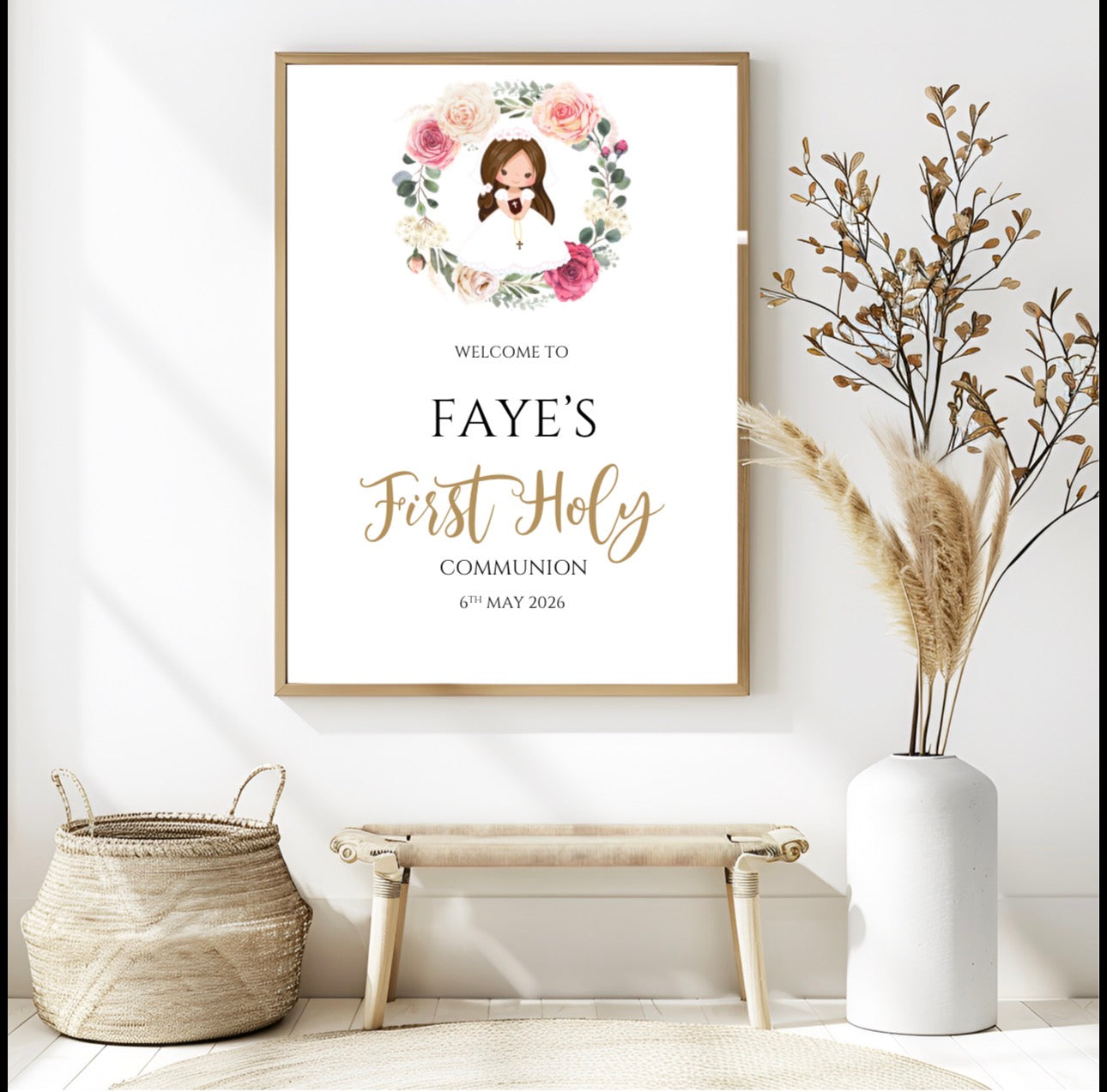 Personalised Welcome To My First Holy Communion Print