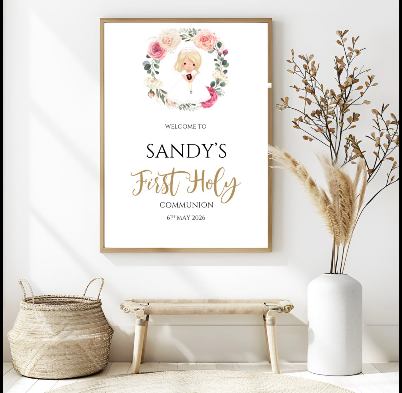 Personalised Welcome To My First Holy Communion Print