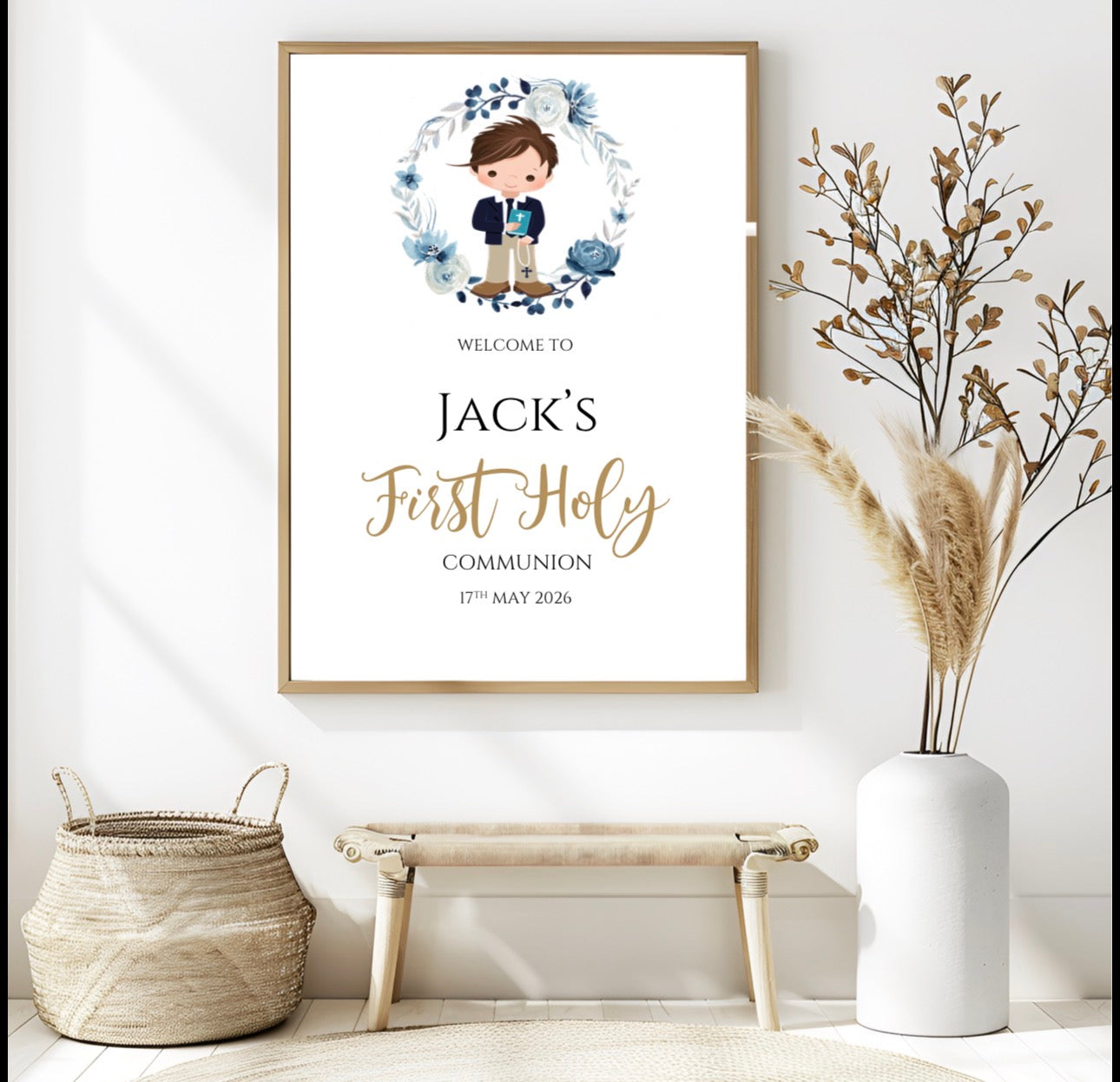 Personalised Welcome To My First Holy Communion Print
