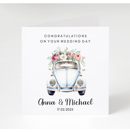 Personalised Wedding Car Card