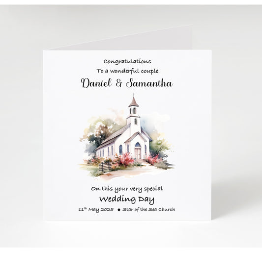 Personalised Church Wedding Card