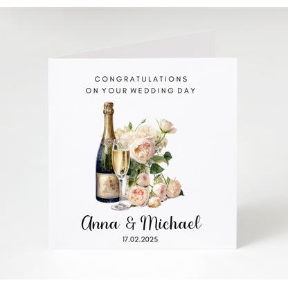Personalised Champagne Wedding Cards