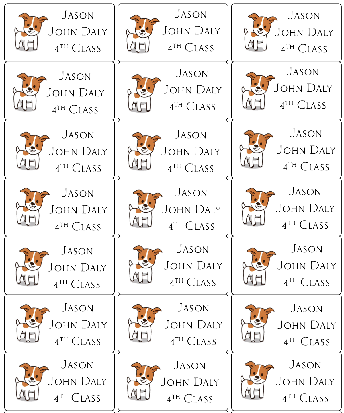 Personalised Back To School Book Stickers