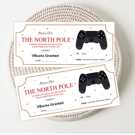 Personalised Gamer Theme Vouchers