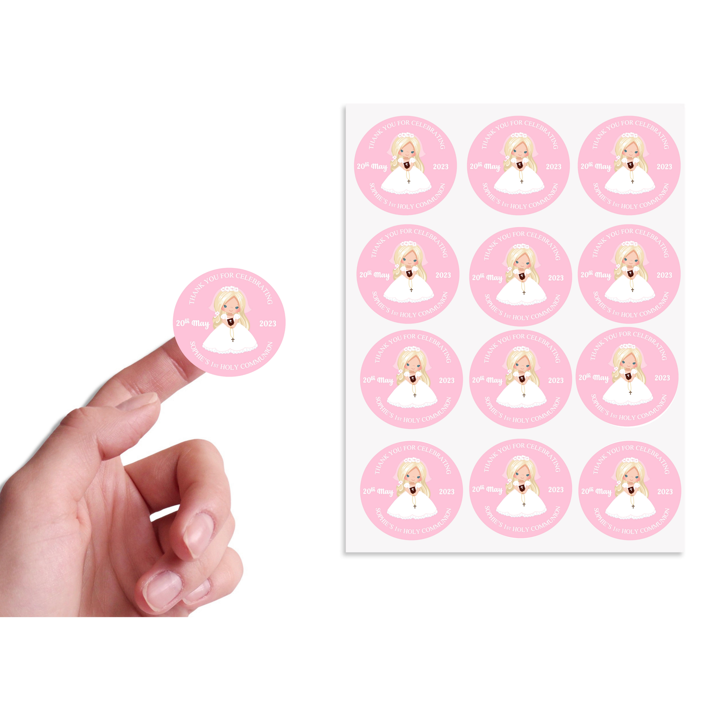 Personalised Communion Sticker Sheets