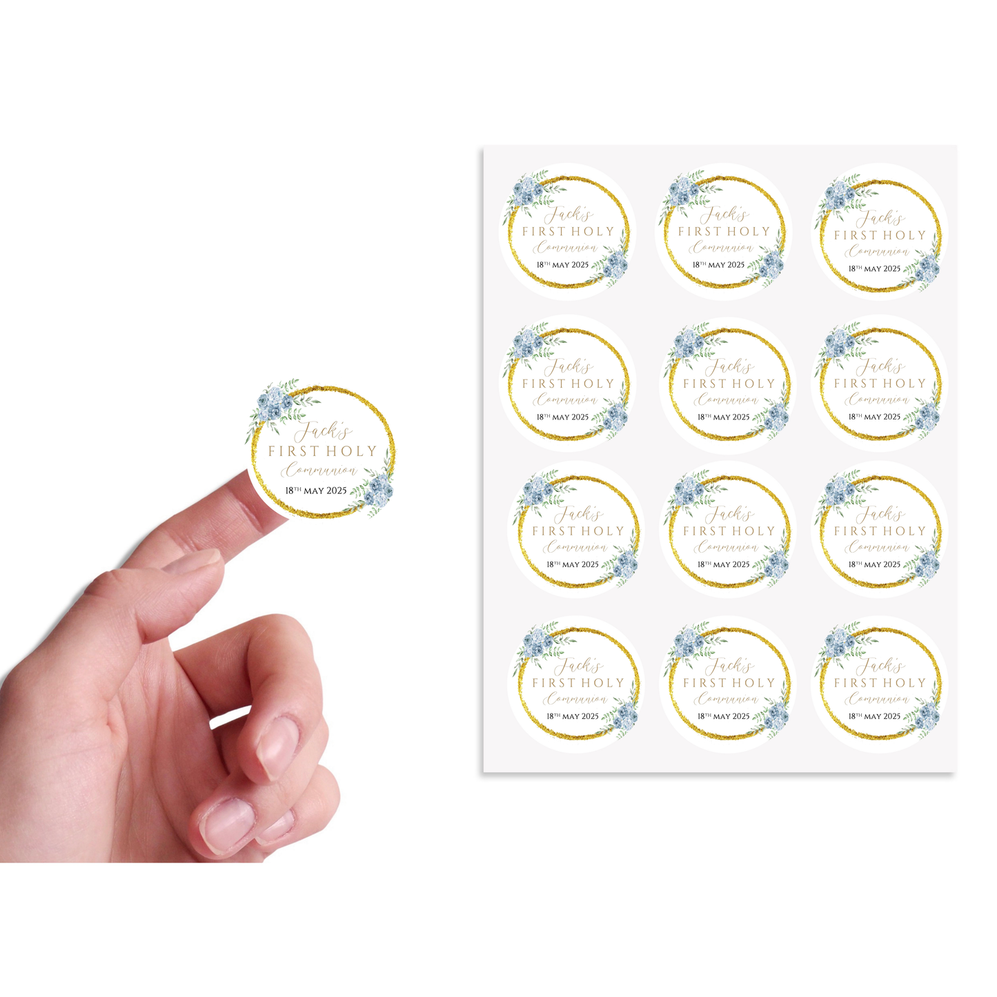 Personalised Communion Sticker Sheets