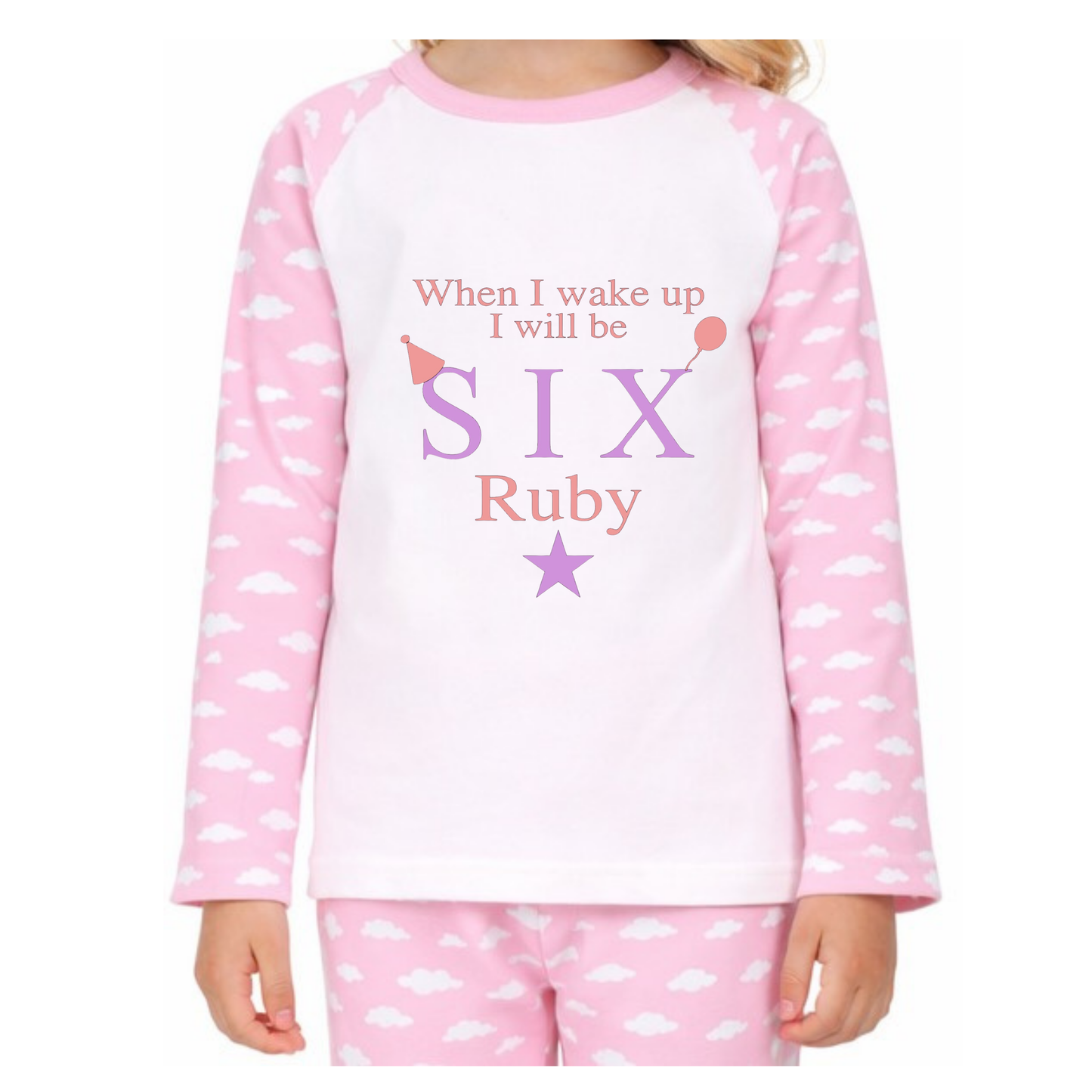 Personalised Age Girl Birthday Pyjamas