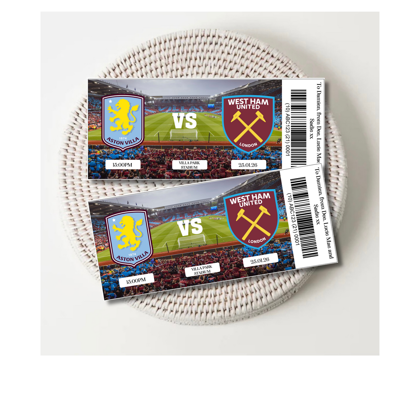 Personalised Football Match Tickets