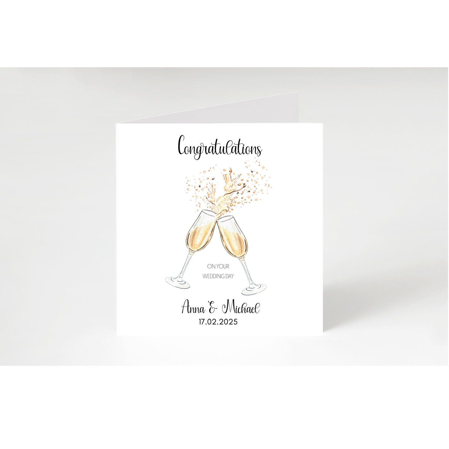 Personalised Champagne Wedding Cards