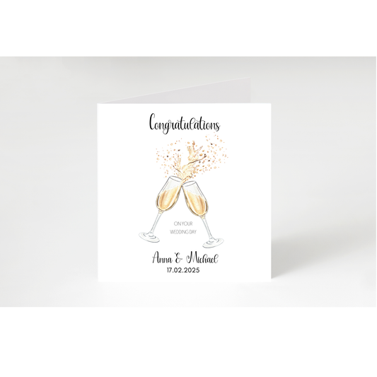 Personalised Champagne Wedding Cards