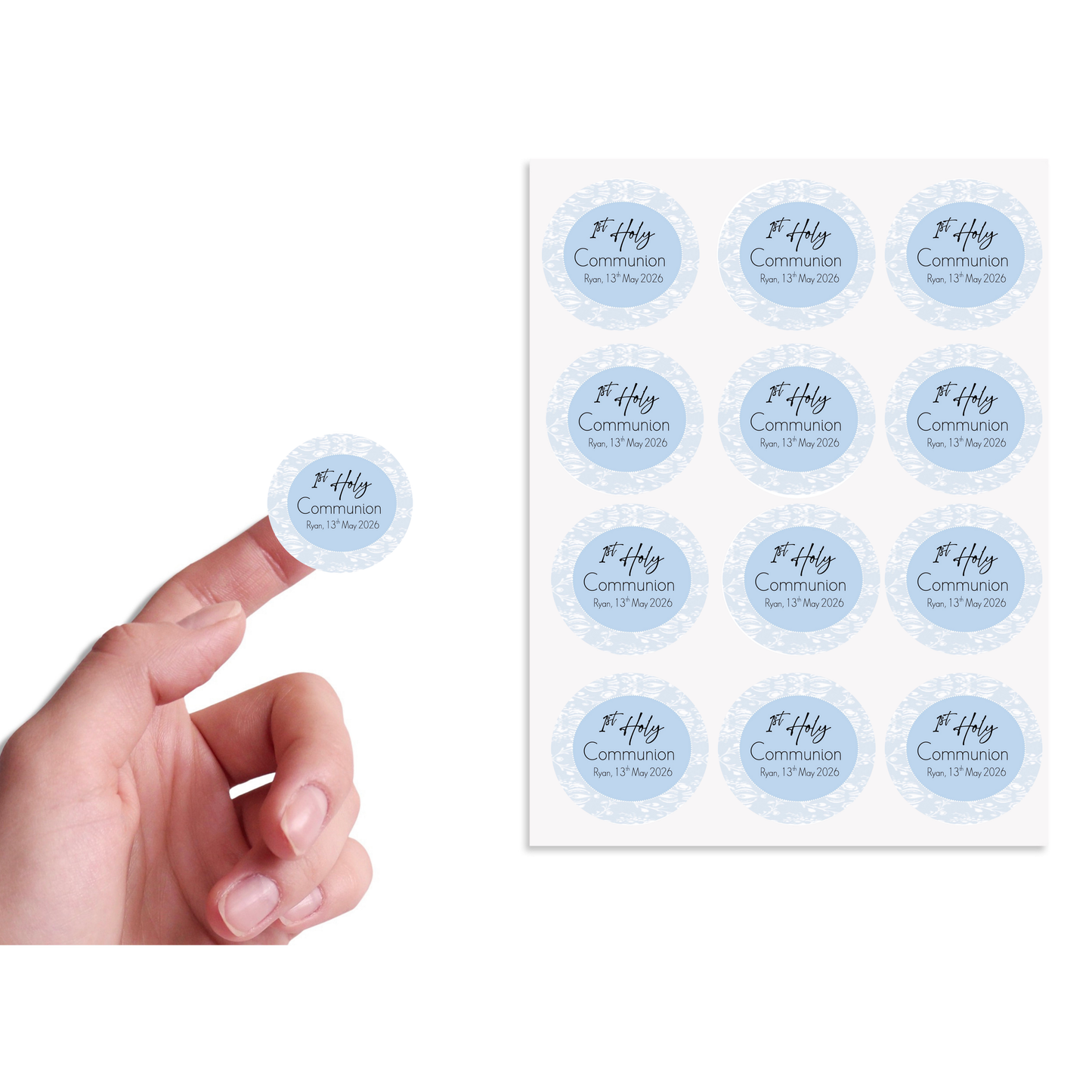 Personalised Communion Sticker Sheets