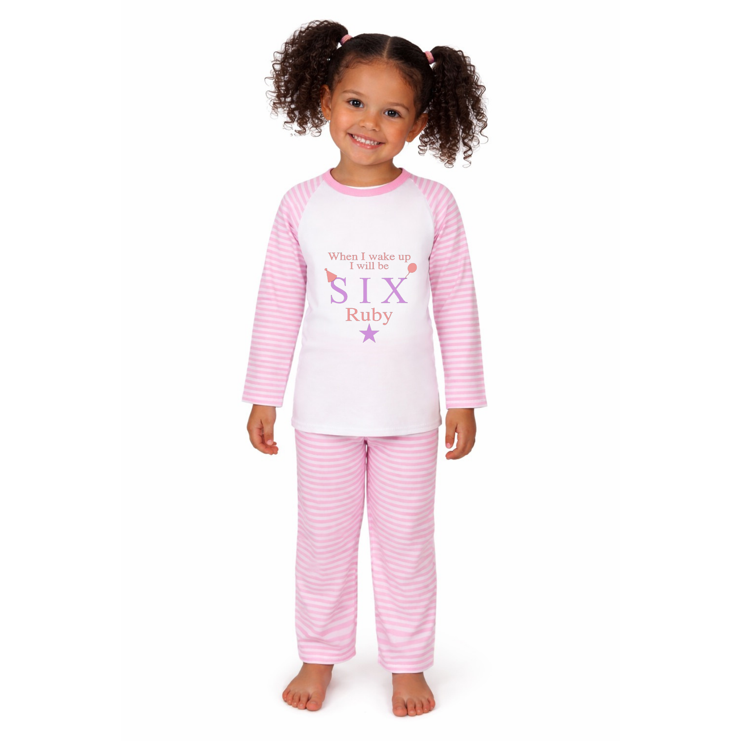 Personalised Age Girl Birthday Pyjamas