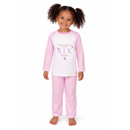 Personalised Age Girl Birthday Pyjamas