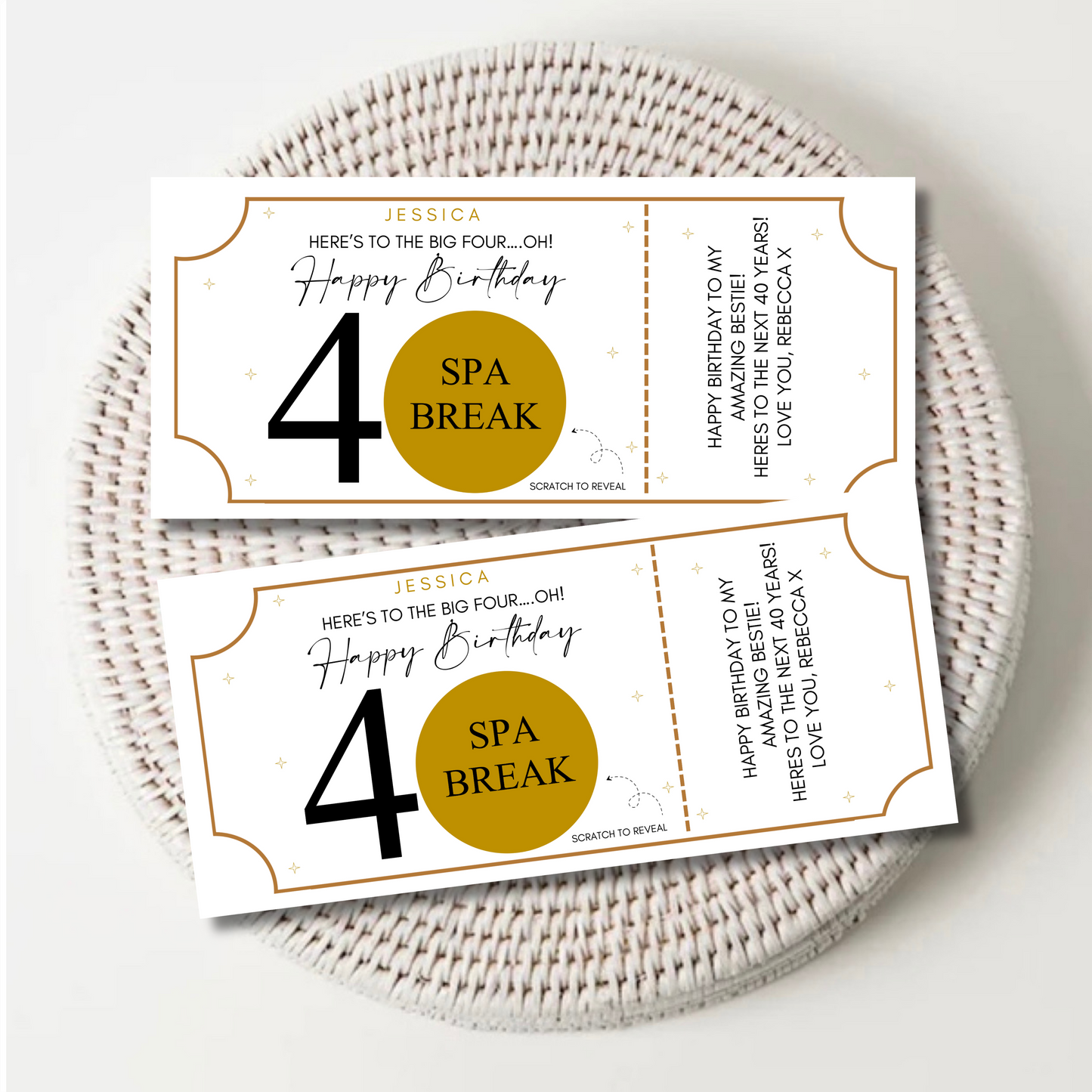 Personalised Scratch To Reveal Tickets