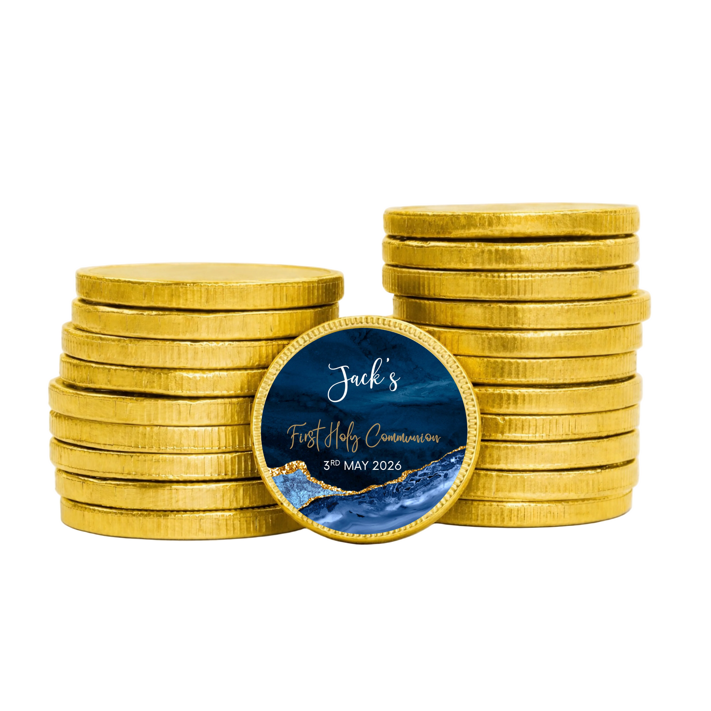 Pack of 10 Personalised Chocolate Coins
